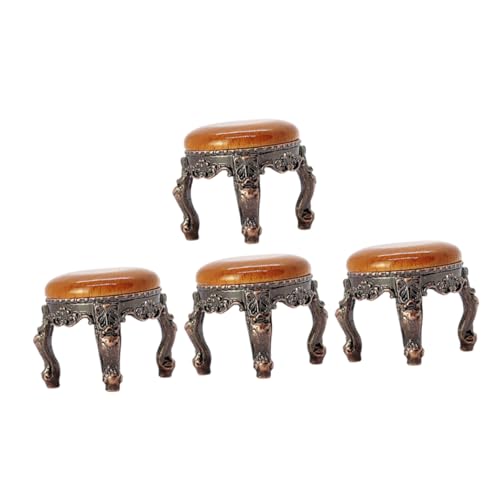 ERINGOGO 4stücke Miniatur Hocker Für Runde Möbel Für Mini-szenen Für Schlafzimmer Und Küche Dekorative Zubehörteile Für Miniaturhäuser von ERINGOGO