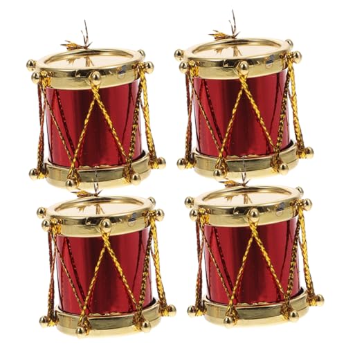 ERINGOGO Puppenhaus Musikinstrumente - 4 Stück Mini Musiktrommel Requisite Fake Drum Ornament Mini Instrument Dekorativ von ERINGOGO