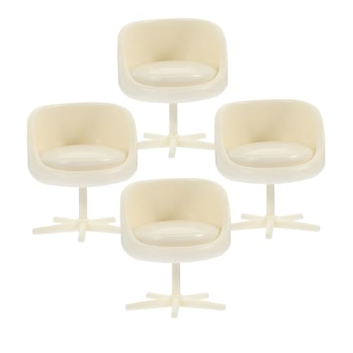 ERINGOGO 4 Stück Modernes Design Eleganter Abs Puppenhaus Möbelstuhl Dekorativ für Architekturmodelle und Dioramen Stilvoller Puppenmöbel Ersatz von ERINGOGO