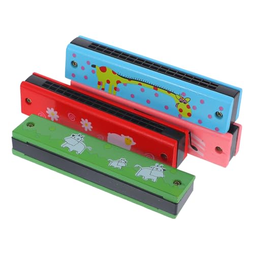 ERINGOGO 4 Stück Mundharmonikas Kinderinstrumente mundharmonika Kleine Mundharmonika Mini-Mundharmonika Kleinkindmusikspielzeug Percussion Instrument für Organ Holz von ERINGOGO