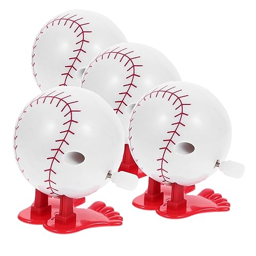 ERINGOGO 4 Stück Neuartiges Und Interessantes Kleines Aufziehbares Weißes Baseball-Softball-Halloween-weihnachtsspielzeug Tragbares Aufziehspielzeug Plastik Empfindlich Schmücken von ERINGOGO