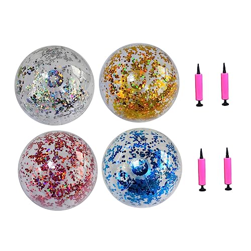 ERINGOGO 4stücke Glitzernde Strandbälle Aufblasbare Transparente Bälle Mit Konfetti Für Pool Und Strandpartys Für Sommeraktivitäten Pumpen ERINGOGO 4stücke Glitzernde Strandbälle Aufblasbare Transparente Bälle Mit Konfetti Für Pool Und Strandpartys Für Sommeraktivitäten Pumpen von ERINGOGO