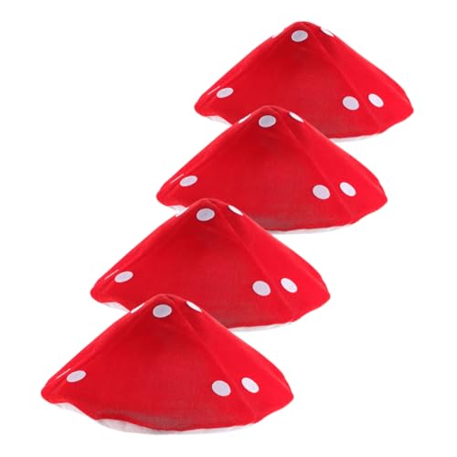 ERINGOGO 4 Stück Partyhut Kopfbedeckung aus Pilzen Partyhüte für Kleinkinder Partyhüte für Pilzmütze Pilzhut Pilz Hut Cosplay Hüte für kleine Mädchen Kinderpartyhüte Stoff rot von ERINGOGO