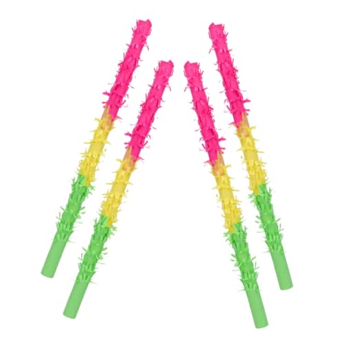 ERINGOGO 4 Stück Piñata-Sticks Schwimmbad Konstruktion Piñata Buster drei geburtstagsfeier deko party spiele Pinata-Requisite für Party Geburtstagsfeier Piñata Stick Papier von ERINGOGO