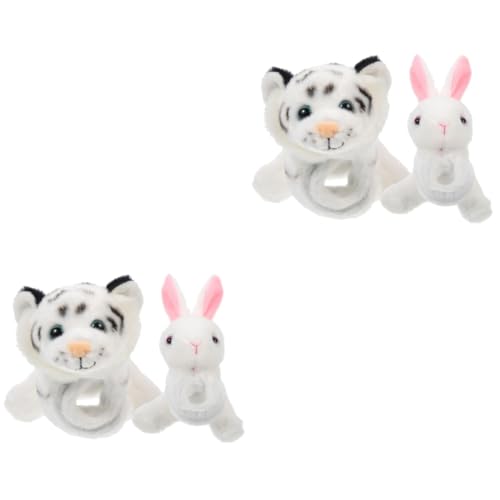 ERINGOGO 4 Stück Pop-Kreis-Armband gefüllte Armbänder Spielzeug für Kinder Kinderhandgelenkleine Partygeschenke für Kinder Schlagbänder für Kinder Kinderarmbänder Panda Tier PP-Baumwolle von ERINGOGO