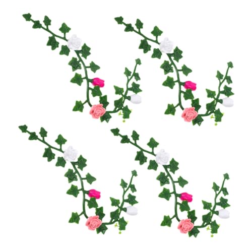 ERINGOGO 4 Stücke 112 Puppenhaus Mini Garten Modell Puppenhaus Garten Reben Pfingstrose Reben Floral Garland Für Miniaturen Room Decor von ERINGOGO