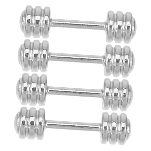 ERINGOGO 4stücke Miniatur Edelstahl Hanteln Maßstab Für Puppenhaus Dekoration Realistische Fitness Accessoires Für Miniaturlandschaften Und Szenen von ERINGOGO