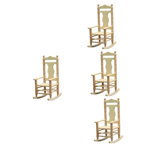 ERINGOGO 4 Stück Puppenhaus Schaukel Stuhl Hausdekorationen Für Zu Hause Vintage-dekor Miniatur-hausmöbel Mikro-landschaftsstuhlverzierung Mini-möbel Schemel Jahrgang Ornamente von ERINGOGO