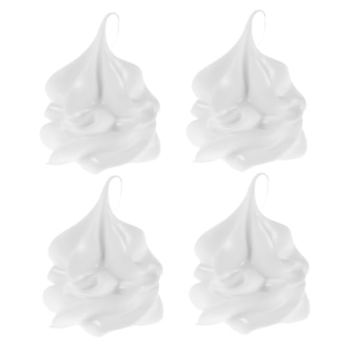 ERINGOGO 4 Stück Realistische Eiscreme Deko Kugeln Weiße Kunst Eiscreme Toppings Täuschend Echte Dessert Attrappen für DIY Basteln Party Deko Schaufenster von ERINGOGO