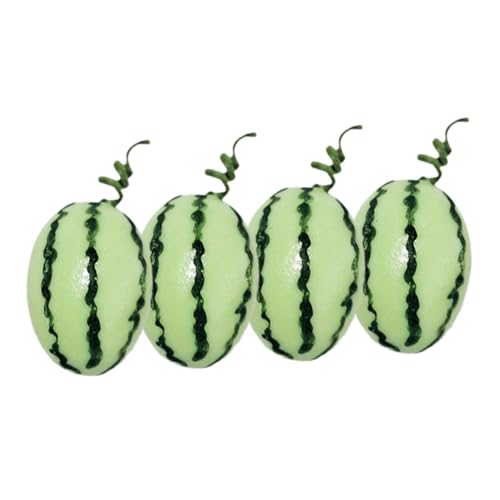 ERINGOGO 4 Stück Realistische Künstliche Mini Wassermelonen aus Resin Detailgetreue Deko für Puppenhaus Lebensechte Obstmodelle Kreativität und Fantasie von ERINGOGO