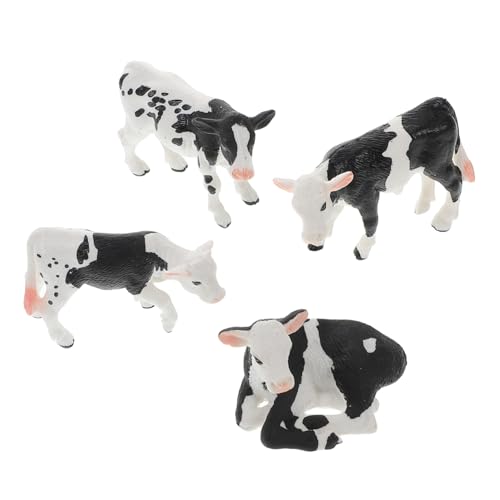ERINGOGO 4stücke Teiliges Realistischer Miniatur-kühe Und Kälber Für Mädchen Detailreiche Tiermodelle Für Bauernhof-Spielzeug Puppenhäuser Und Garten-Dekoration von ERINGOGO