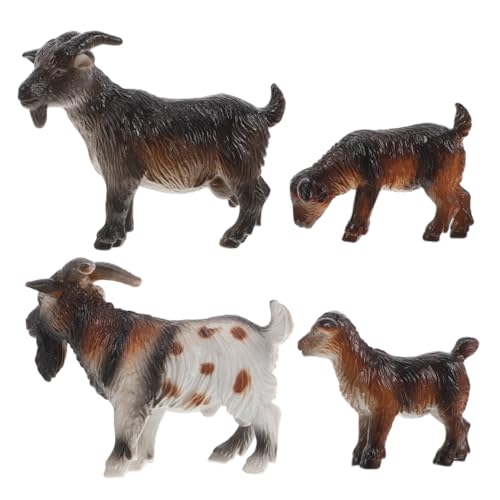 ERINGOGO 4 Stück Realistisches Set mit Detailgetreuen Ziegen Lammfiguren Kindersicheres Lernspielzeug für Jungen und Mädchen Vielseitig als Deko und Sammlerstück Geeignet von ERINGOGO