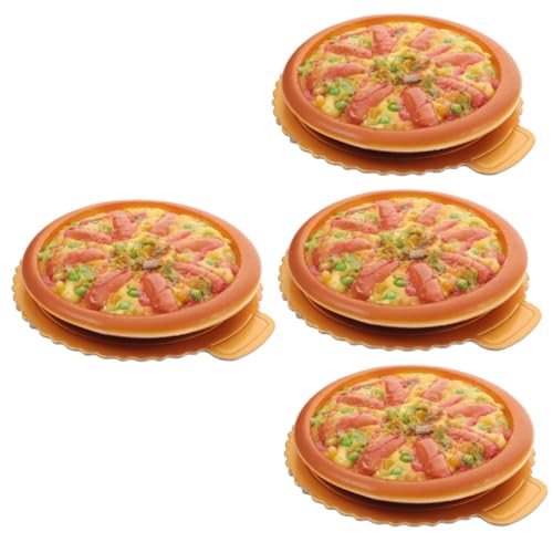 ERINGOGO 4 Stück Simulation Pizza-Modell Kinderspielzeug Hochgeschwindigkeitszug Modelle Ornament gefälschte Pizza-Requisite gefälschte Pizza-Modell-Requisite Lebensmittel gefälschtes Essen von ERINGOGO