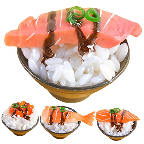 ERINGOGO 4 Stück Simulierter Sushi-Reis Sushi-Spielzeug für Kinder künstliches Sushi-Sashimi-Modell Spielzeuge Kinderspielzeug Lebensmittel für die Spielküche Essensmodell Spielen Aal PVC von ERINGOGO