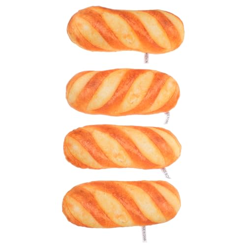 ERINGOGO 4 Stück Simuliertes Brotspielzeug Neuheit Toys künstliche Nahrung künstliches Brot Brot gefülltes Brot dekorative Brotstütze Brotkissen Simulationsfutter PP Baumwolle von ERINGOGO