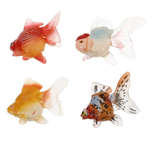 ERINGOGO Aquarium-Ornamente 4er-Set Mini-fischspielzeug Aus Kunststoff Realistische Schwimmende Miniatur-fischfiguren Für Die Dekoration Von Aquarien Meerestiere von ERINGOGO