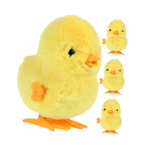 ERINGOGO 4 Stück Springhuhn Für Babys Aufziehhuhn Partygeschenke Neuheit Aufziehhuhn Küken Für Hühner Aufziehplüsch Gelb von ERINGOGO