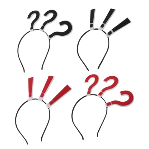 ERINGOGO 4 Stück Stirnband Haarband party zubehör Haarschmuck für Trendsetter kopfschmuck Haarreifen für Partys Modisches Kopfband Gelbe Fragezeichen-Partydekorationen Stoff von ERINGOGO
