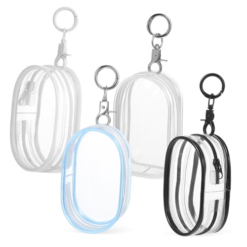 ERINGOGO 4 Stück Tasche Zum Aufhängen Puppen Aufbewahrungstasche Puppen Vitrine Transparente Figuren Display Tasche Münzbörse Transparente Taschen Puppen Tasche Schlüsselanhänger von ERINGOGO