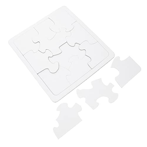 ERINGOGO 4 Stück Teiliges DIY Blanko Puzzle für Sichere Abgerundete Kanten Wiederverwendbares Malpuzzle aus Papier Quadratisch zum Kreativen Bemalen und Fördert Konzentration und von ERINGOGO