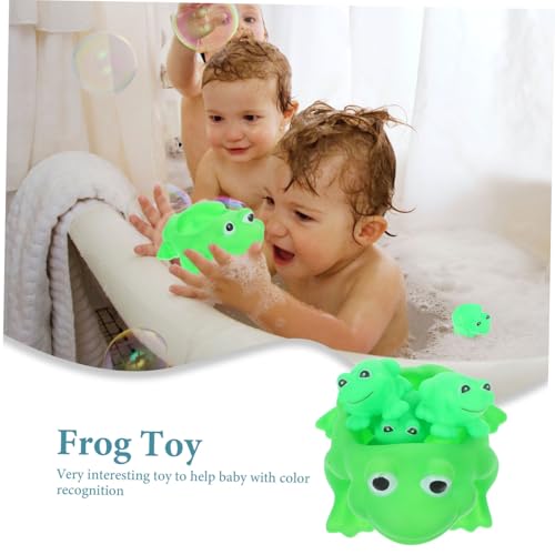 ERINGOGO 4 Stück Teiliges Frosch aus Weichem Vinyl Kindgerechte Sicher und Lustig für Badewanne und Duschspaß Fördert Spielerisches Lernen und Aufmerksamkeit bei Kleinkindern von ERINGOGO