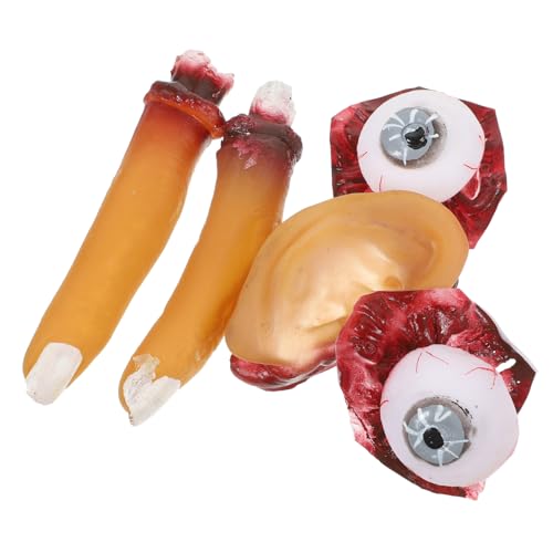 ERINGOGO 4 Stück Teiliges Halloween Realistische Gruselige Dekoration mit Falschen Fingern Augen und Ohren Horror Requisiten für Zombie Partys und Halloween Kostüme von ERINGOGO