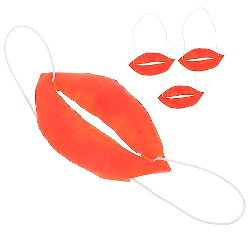 ERINGOGO 4 Stück Teiliges Halloween Wurst Mund Requisiten Lustige Große Lippen Mundmasken für Cosplay Partys und Festivals für Karneval und Halloween Dekoration von ERINGOGO