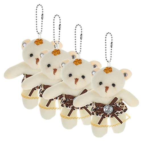 ERINGOGO 4 Stück Teiliges Kleine Bärenpuppen aus PP Baumwolle Flexible und Langlebige Hochzeitsstrauß Dekoration Niedliche Brautpaar Ornamente für Hochzeit Party DIY Bouquet Geschenkidee von ERINGOGO