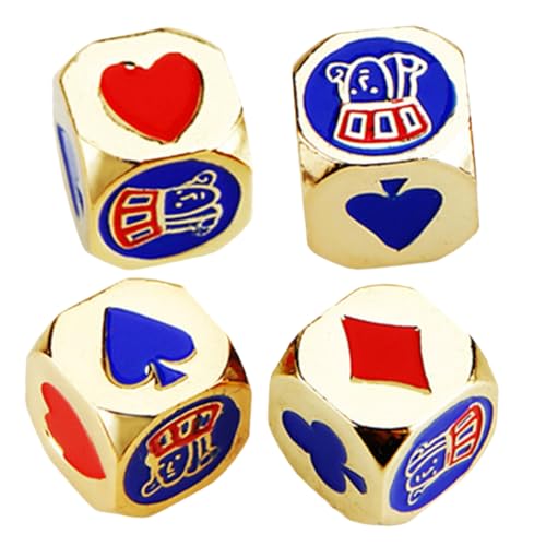 ERINGOGO 4 Stück Teiliges Metallwürfel für Spiele Poker Dice für Partys Hochzeiten und Karneval Hochwertige Spielwürfel für Gesellschaftsspiele und Events ERINGOGO 4 Stück Teiliges Metallwürfel für Spiele Poker Dice für Partys Hochzeiten und Karneval Hochwertige Spielwürfel für Gesellschaftsspiele und Events von ERINGOGO