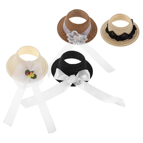 ERINGOGO 4 Stück Teiliges Mini Doll Hüte mit Schleifen Kleine Stoff-zylinderhüte für Kreative Rollenspiele Handliche Puppenaccessoires für DIY Bastelprojekte und Partydekoration von ERINGOGO