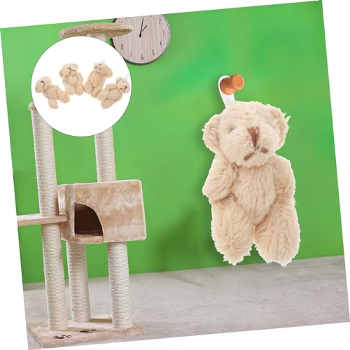 ERINGOGO 4 Stück Teiliges Mini Plüschbär Weiche Kleine Bärenanhänger Vielseitige Kuscheltier Figurinen als Schlüsselanhänger und Puppenhaus Deko Langlebig und Einfach für DIY von ERINGOGO