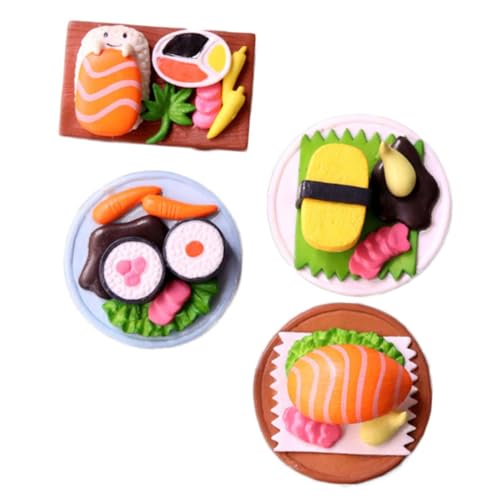 ERINGOGO 4 Stück Teiliges Miniatur Sushi Deko aus Hochwertigem Realistische Japanische Essensornamente Langlebig und Detailgetreu als Tisch und Wohnraumdeko Stilvoller Fake Food Schmuck von ERINGOGO