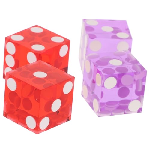 ERINGOGO 4 Stück Teiliges Präzisions Acrylwürfel Bunte Punktwürfel mit Scharfen Kanten Leichte und Bruchsichere Entertainment Dice für Party und Gesellschaftsspiele Zufällige Farbe von ERINGOGO