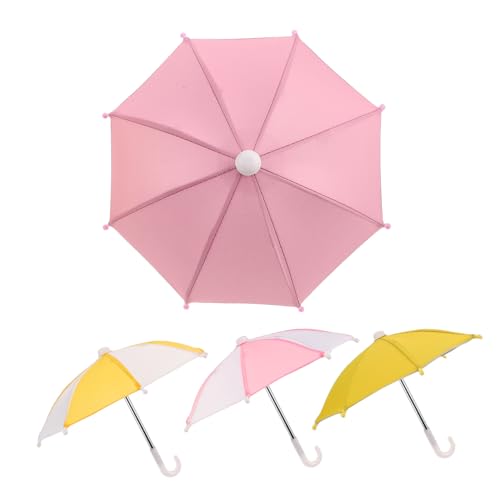 ERINGOGO 4 Stück Teiliges Puppenschirm Regen Sonnenschutz Leichtes Farbbeständiges Puppen-zubehör für Fotoshootings Sommer-Dekoration und Rollenspiele von ERINGOGO
