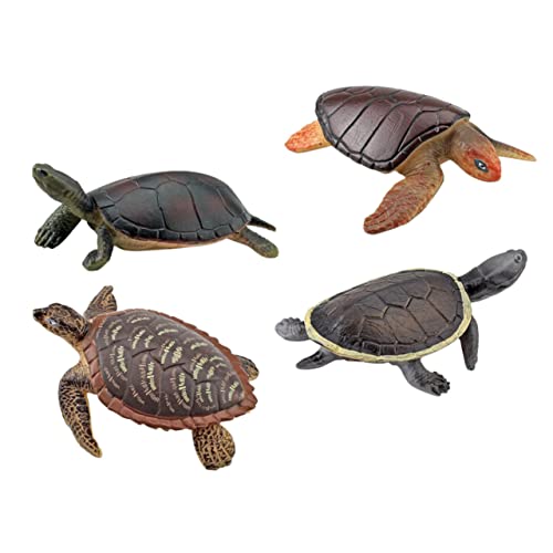 ERINGOGO 4 Stück Teiliges Realistische Plastikschildkröten Figuren Detailgetreue Modellspielzeuge für Schreibtisch Wohn Gartendekoration Pädagogisches Lernspielzeug für Naturgetreue von ERINGOGO