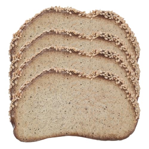ERINGOGO 4 Stück Teiliges Realistisches Brotscheiben aus Harz Lebensnahe Französische Toast Modelle für Bäckerei Schaufenster Küchendekoration und Food Fotografie Requisiten von ERINGOGO
