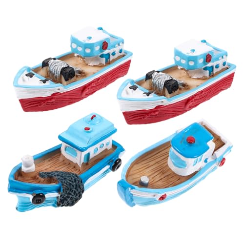 ERINGOGO 4 Stück Teiliges Resin Fischerboot Dekorationsset Mediterraner Stil Miniatur Schiffsmodelle für Wohn und Bürodekoration Geruchlos Langlebig Nautische Kabinett Deko ERINGOGO 4 Stück Teiliges Resin Fischerboot Dekorationsset Mediterraner Stil Miniatur Schiffsmodelle für Wohn und Bürodekoration Geruchlos Langlebig Nautische Kabinett Deko von ERINGOGO