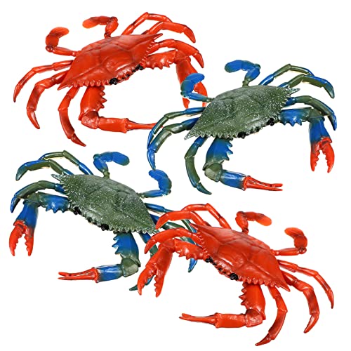 ERINGOGO 4 Stück Teiliges Simulationskrabben Realistische Krabbenfiguren und Lernspielzeug für Kognitiven Entwicklung und Kreativen Spiele von ERINGOGO