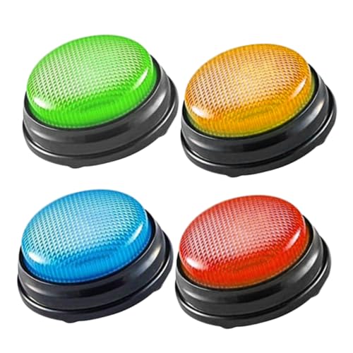 ERINGOGO 4 Stück Teiliges Spielbuzzer mit Einzigartigem Sound Reaktionsstarke Quiz Antworttaste Robustes Kunststoff Design für Familien und Partyspiele von ERINGOGO