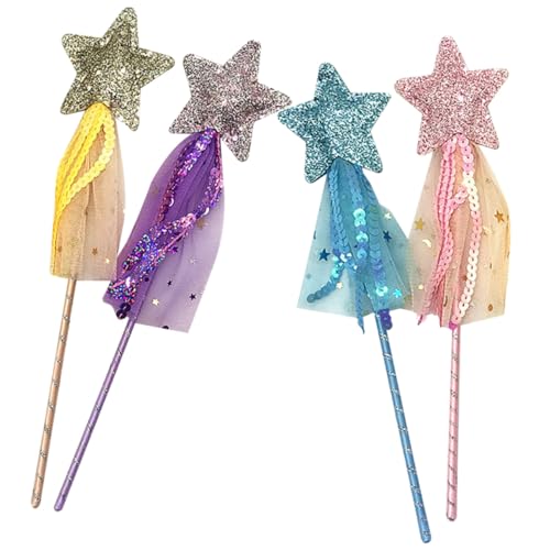 ERINGOGO 4 Stück Teiliges Sternförmige Glitzer fee für Leichtes Handspielzeug für Mädchen für Geburtstag Halloween Cosplay und Rollenspiele ERINGOGO 4 Stück Teiliges Sternförmige Glitzer fee für Leichtes Handspielzeug für Mädchen für Geburtstag Halloween Cosplay und Rollenspiele von ERINGOGO