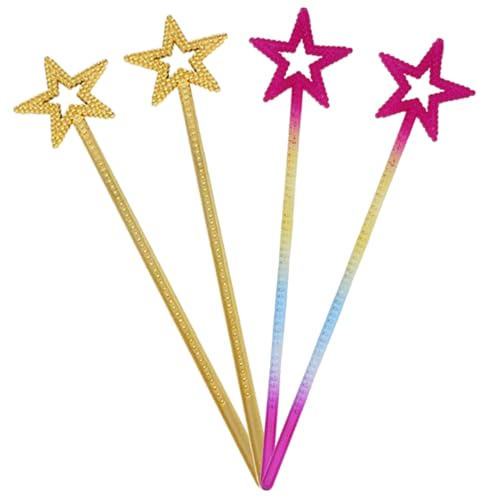 ERINGOGO 4 Stück Teiliges Sternstäbe für Bunte Feen Cosplay Requisiten Glitzernde Accessoires für Geburtstagsfeiern Halloween Kostümpartys und Fantasievolles Rollenspiel von ERINGOGO