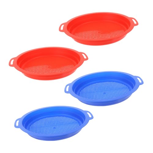 ERINGOGO 4 Stück Teiliges Strand Sandsieb aus Robustem Kunststoff Leichtes Sandfiltersieb für Sand und Schmutz Filtern für Familienausflüge Garten Strand und Outdoor Spielspaß von ERINGOGO