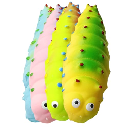 ERINGOGO 4 Stück Teiliges Tragbares Zappelspielzeug Bunte Raupenform aus Flexiblem Weichem Material Stressabbauendes Kinderspielzeug für Wahrnehmung und Entspannung Zufällige Farbe von ERINGOGO