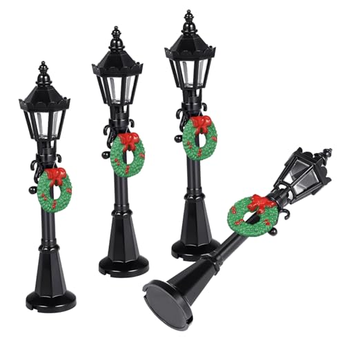 ERINGOGO 4 Stück Teiliges Weihnachts Streetlight Modelle Kleine Laternen aus Robustem Realistische Miniaturlaternen mit Girlanden Puppenhaus und Landschaftsdeko ERINGOGO 4 Stück Teiliges Weihnachts Streetlight Modelle Kleine Laternen aus Robustem Realistische Miniaturlaternen mit Girlanden Puppenhaus und Landschaftsdeko von ERINGOGO