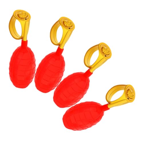ERINGOGO 4 Stück Wassersprühring Für Die Ganze Person Ring Kniffliges Streich Wasserring Partygeschenke Feiertag Kniffliger Ring Party-Ring-Requisite Wasserring-Spiel Plastik Rot von ERINGOGO