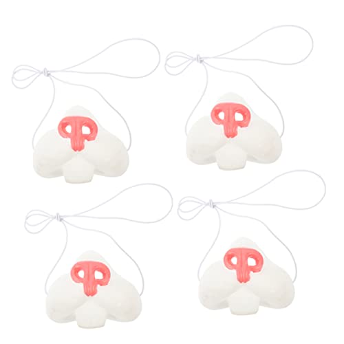ERINGOGO 4 Stücke Hasen Nase Cosplay Zubehör für Halloween Kostümparty Karneval Realistische Hasennase aus Vinyl Leicht und Tragbar Hasen Kostüm Requisiten von ERINGOGO