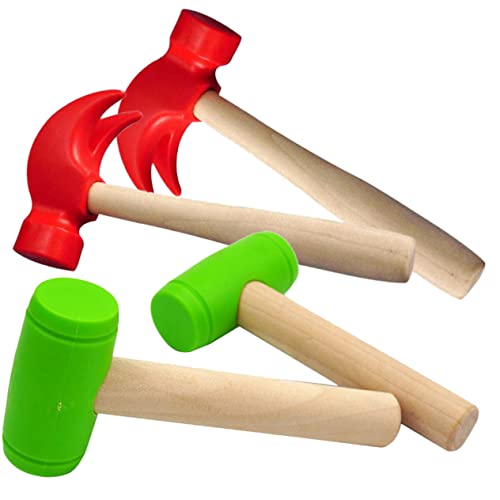ERINGOGO 4stücke Holzhammer Spielzeug Teilig Simulation Mallet Für Lernspielzeug Feinmotorik Für Rollenspiele Und Kreative Aktivitäten von ERINGOGO