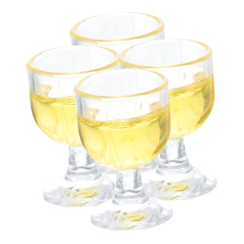ERINGOGO 4 Stücke Mini Wein Gläser Puppenhaus Miniatur Drinkware Mini Wein Gläser Für Puppenhaus Küche Esstisch von ERINGOGO