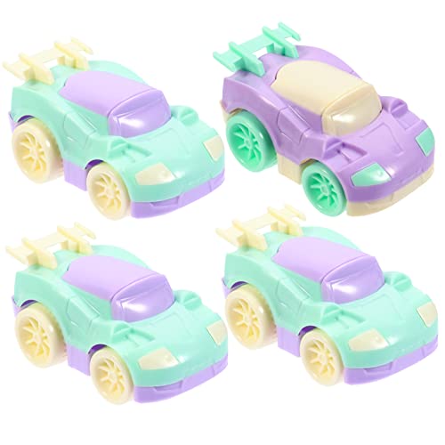 ERINGOGO 4 Stück Auto zurückziehen Kinderspielzeug Kinderautos Kinderfahrzeug-Spielset Spielzeuge Vorschulspielzeug bruchsichere Autos Wagen Energie Kleiner Junge Plastik von ERINGOGO