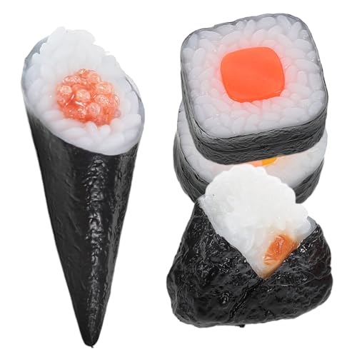 ERINGOGO Realistisches Sushi-Spielzeug 4 Stück Sushi-Requisiten Für Geburtstagsdekoration Sushi-Fotografie PVC Spiellebensmittel-Simulation von ERINGOGO